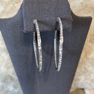 Sterling Silver Swarovski Crystal Hoop Earrings
